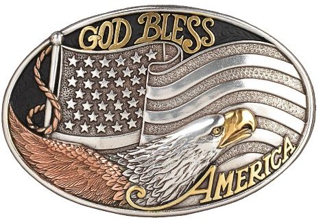 &quot;God Bless America&quot; Belt Buckle