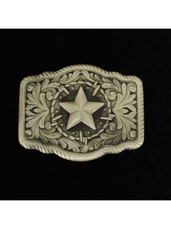 Silver Rectangle Star Buckle