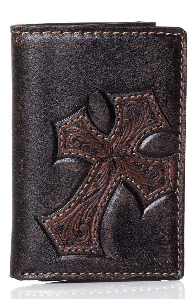 Diagonal Cross Tri-Fold Wallet