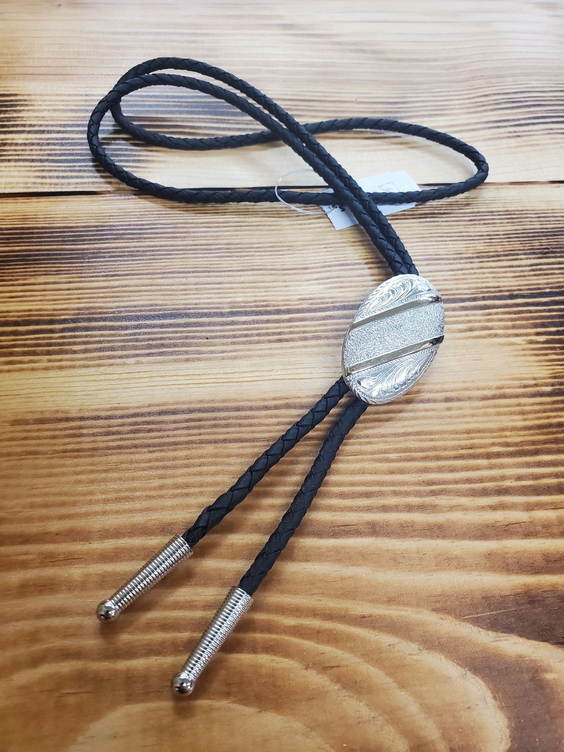 Bolo Tie Oval with Gold Trim