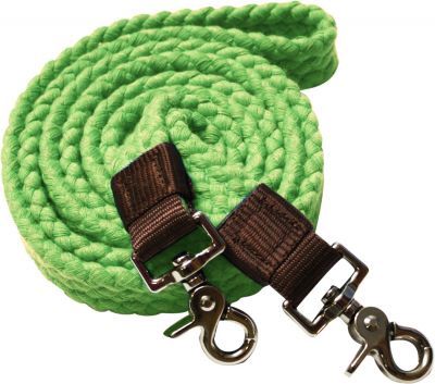 Cotton Roping Reins, Color: Green