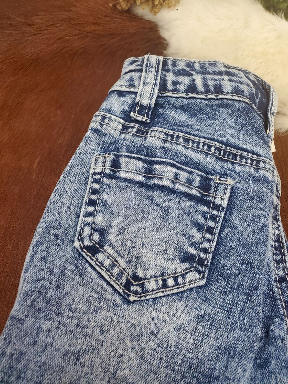 Double Ruffle Light Wash Bell Bottoms