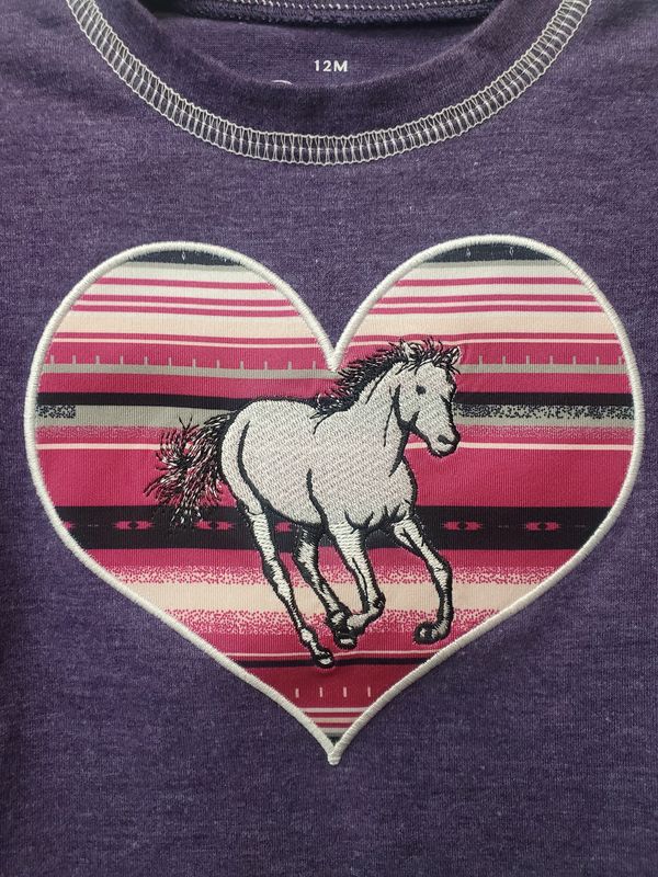 Serape Heart Horse Long Sleeve Tee