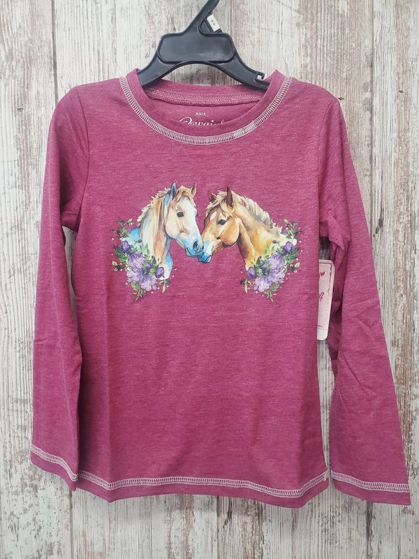 Kissing Horses Crew Long Sleeve Tee
