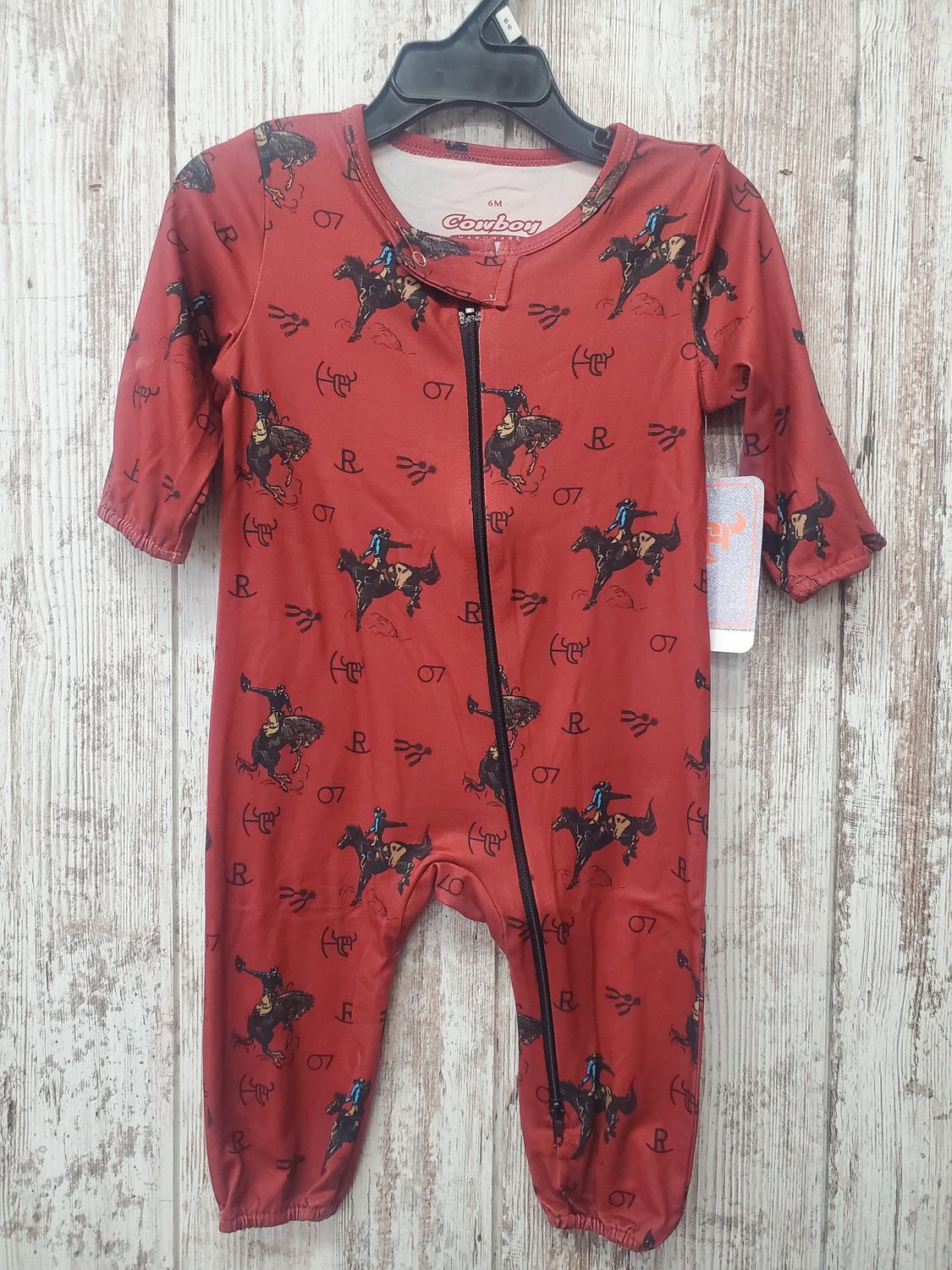 Vintage Bronc Print Romper