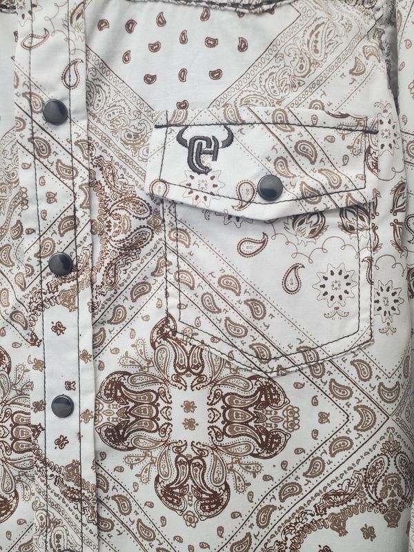 Bandana Print Long Sleeve Western Shirt