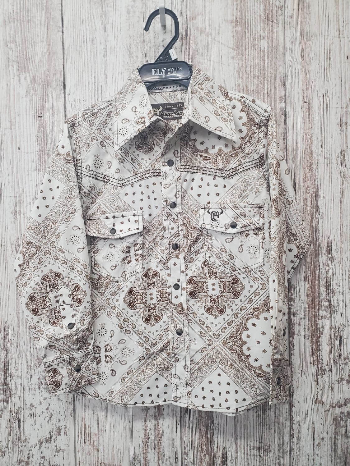 Bandana Print Long Sleeve Western Shirt