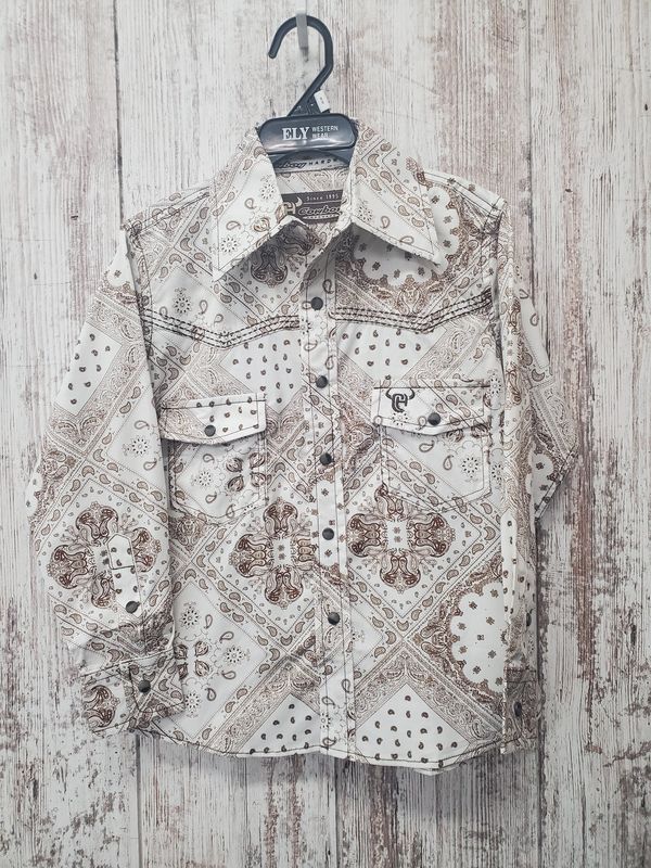 Bandana Print Long Sleeve Western Shirt