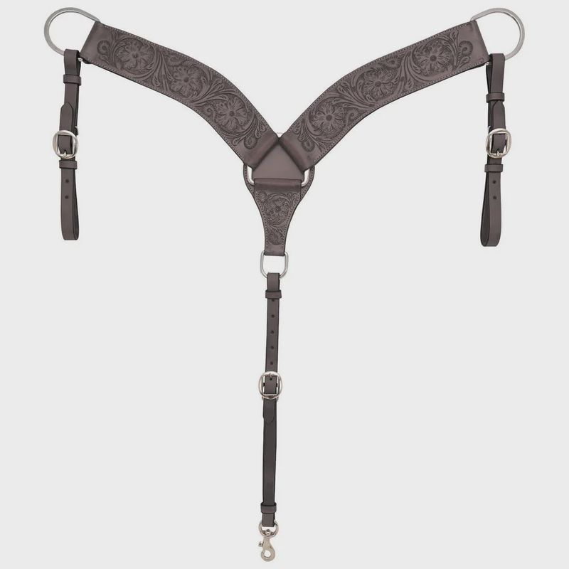 3&quot; Shaped Floral Tooled Breastcollar