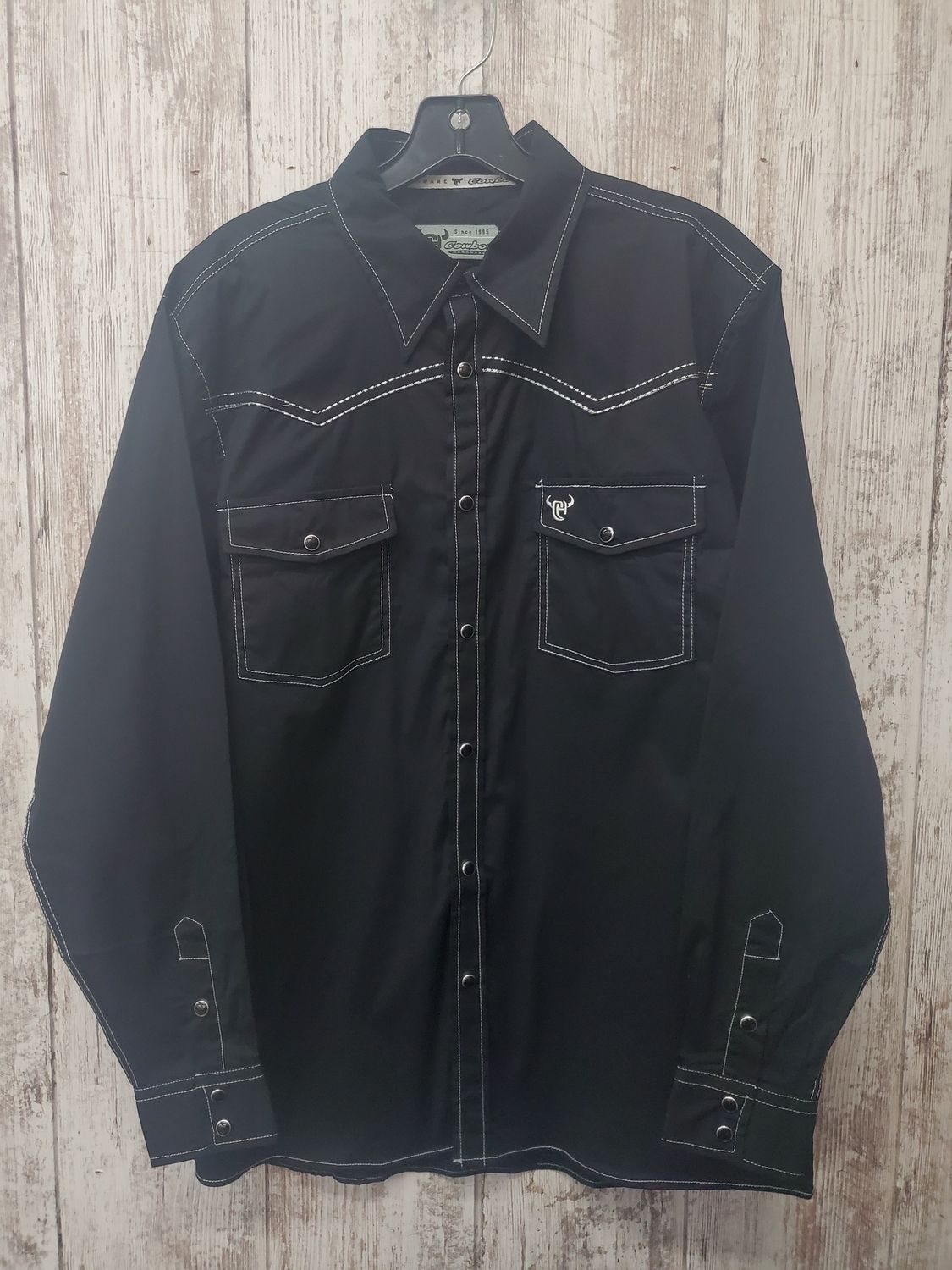 Solid Long Sleeve Western Shirt