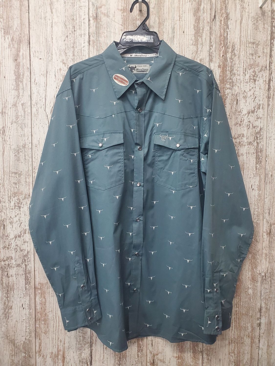 Skull Burst Long Sleeve Western Shirt