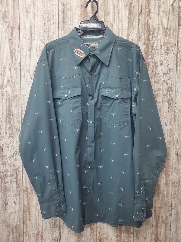 Skull Burst Long Sleeve Western Shirt