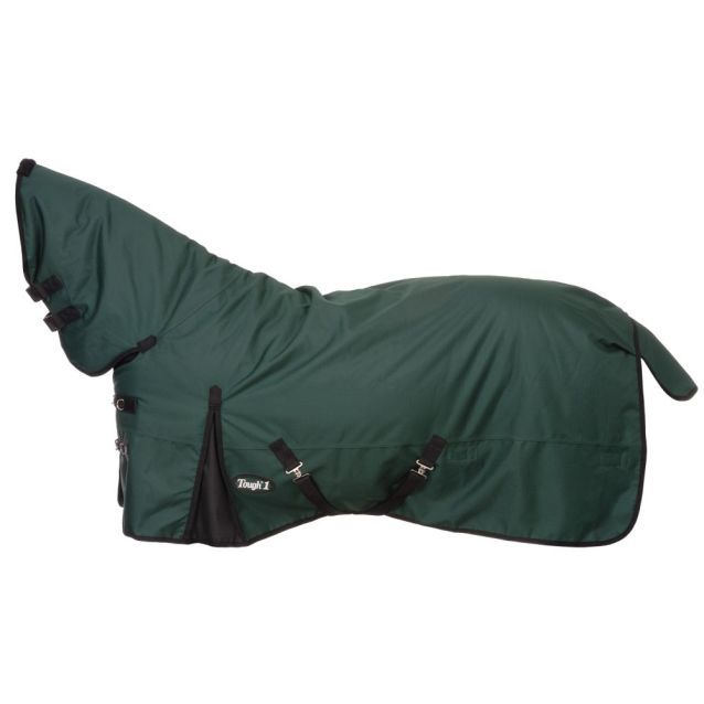 1200D Full Neck Turnout Blanket, Color: Hunter Green, Size: 75&quot;