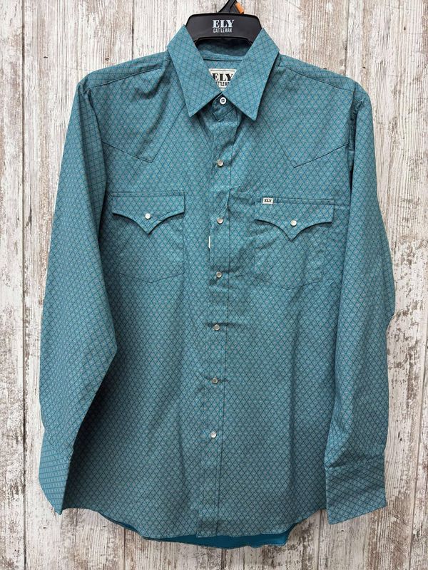 Medallion Print Pearl Snap