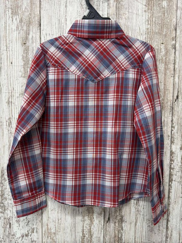 Girls Plaid Lightweight Pearsnap