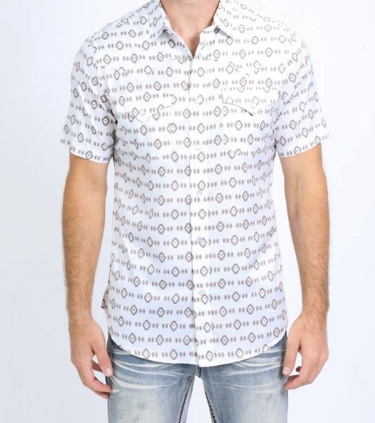Men&#39;s Performance Western Short Sleeve Aztec Shirt