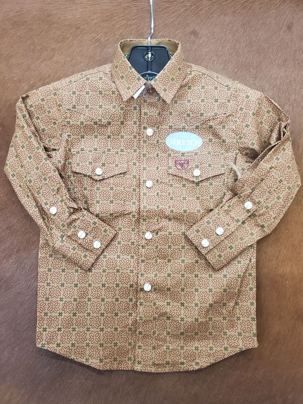Kid&#39;s Cotton Geo Print Western Shirt