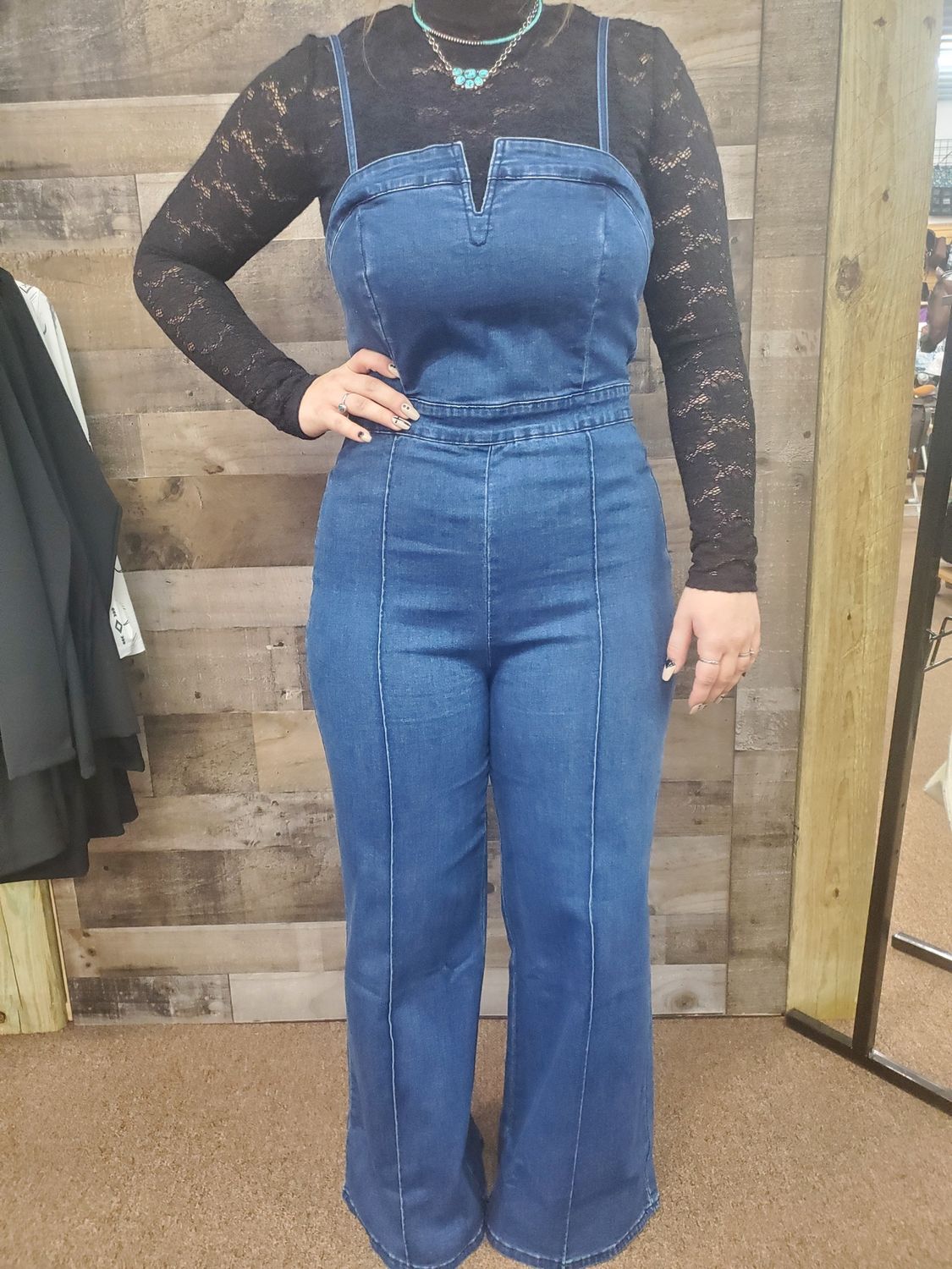 High Rise Wide Leg Trouser Jumpsuit