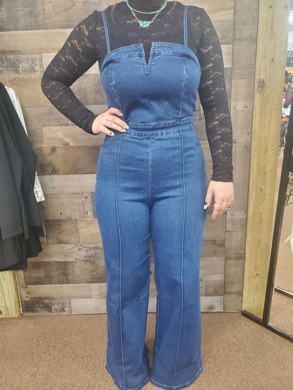 High Rise Wide Leg Trouser Jumpsuit
