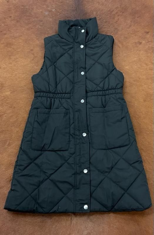 Quilted Longline Puffer Vest