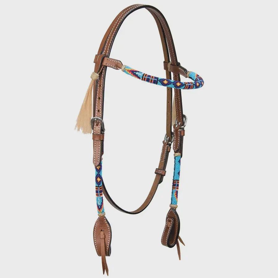 Native American Beaded Browband Headstall