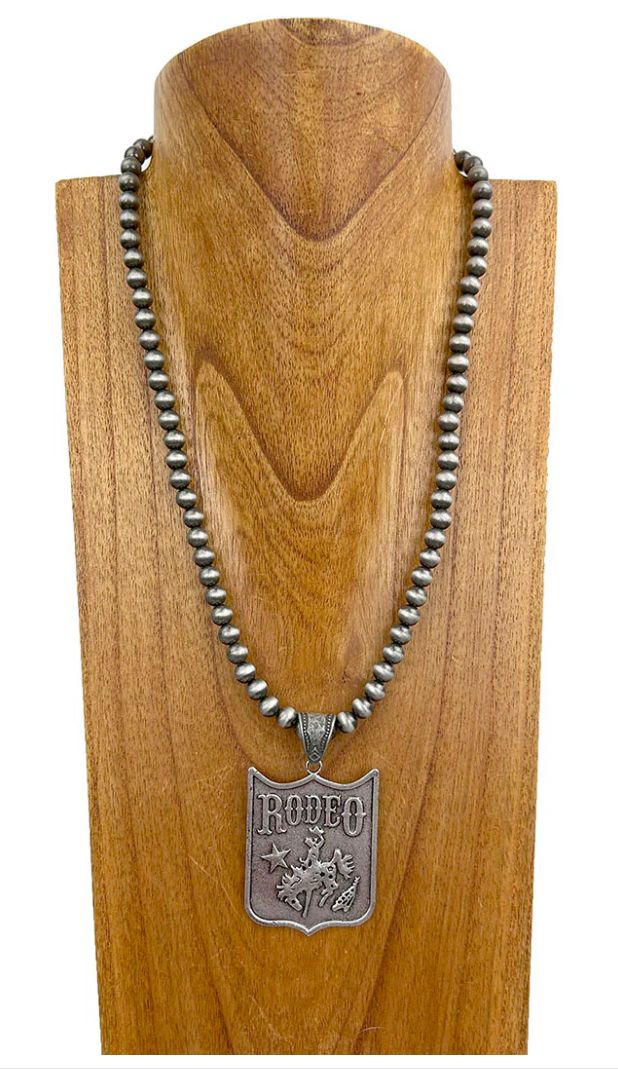 Rodeo Star Necklace, Color: Silver