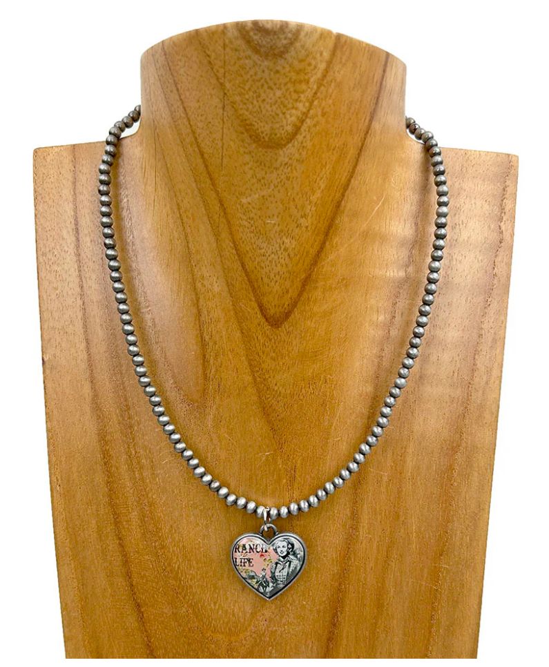 Cholla Charm Necklace, Color: Silver