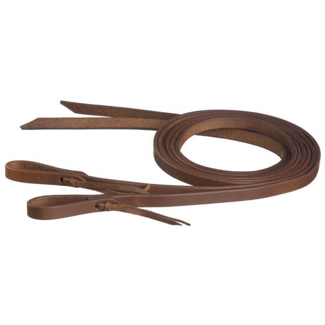 Large Pony Harness Leather Split Reins with Waterloop Tie Ends