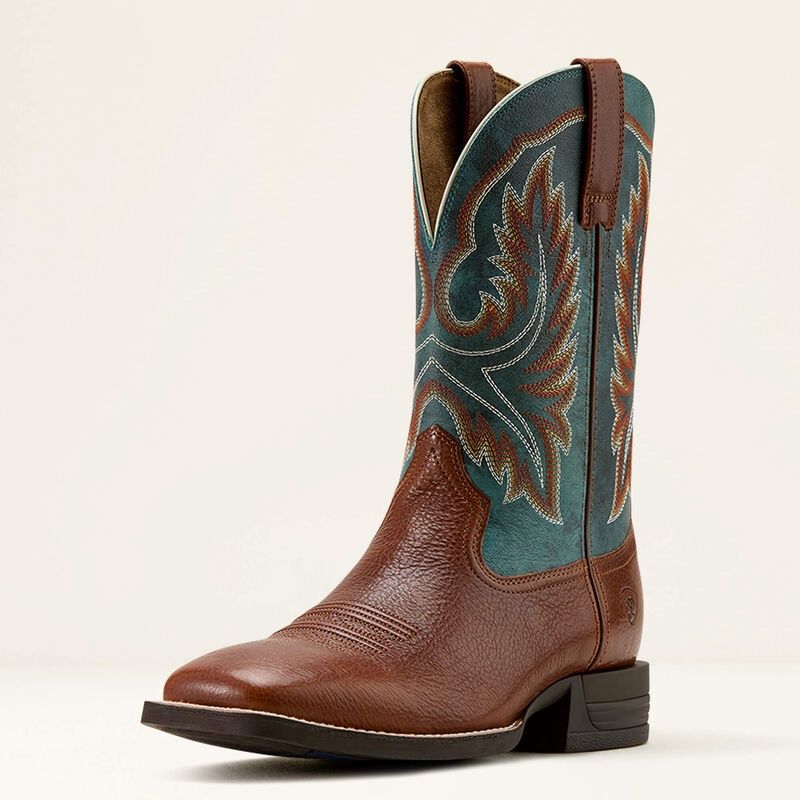 Ariat Wilder Western Boot-LUNA TAN|FORGED GREEN
