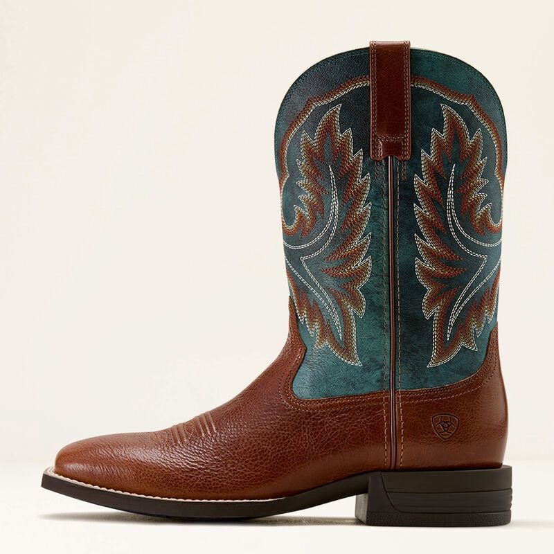 Ariat Wilder Western Boot-LUNA TAN|FORGED GREEN