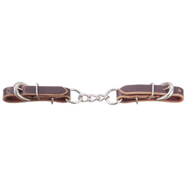 Leather 3 Link Curb Chain