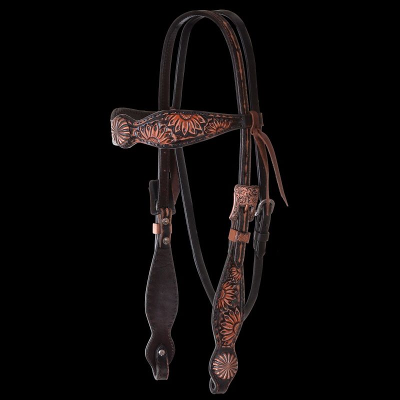Vintage Sunflower Browband Headstall