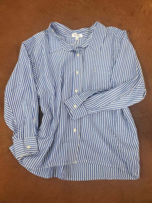 Striped Button-Down Long Sleeve Shirt