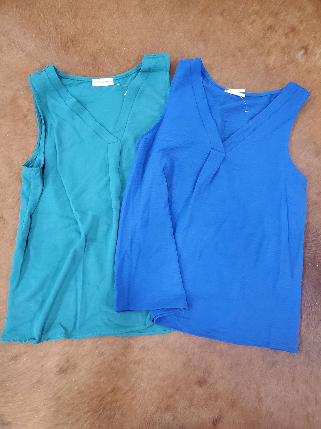 Sleeveless V-Neck Blouse