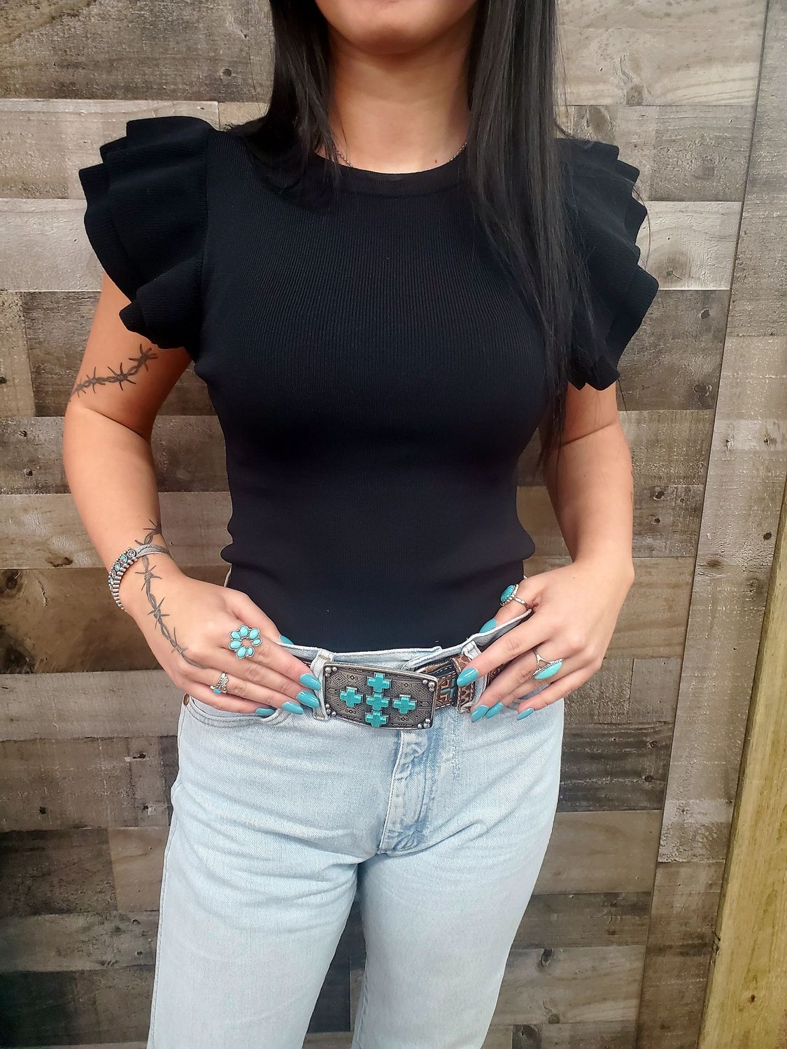 Ruffle Sleeveless Top