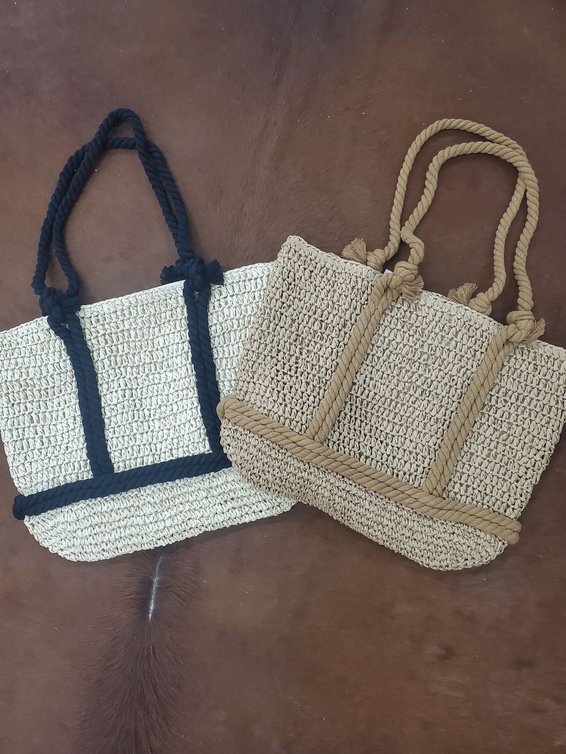 Boho Straw Tote-Assorted Colors!