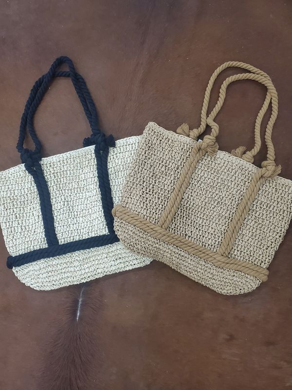 Boho Straw Tote-Assorted Colors!