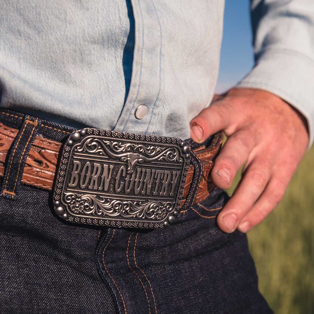 Born Country Attitude Buckle