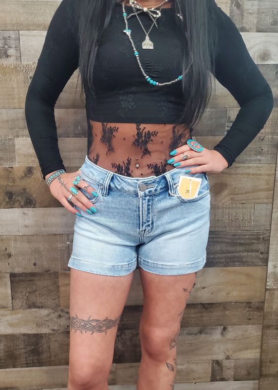 Low Rise Shorts with Slit