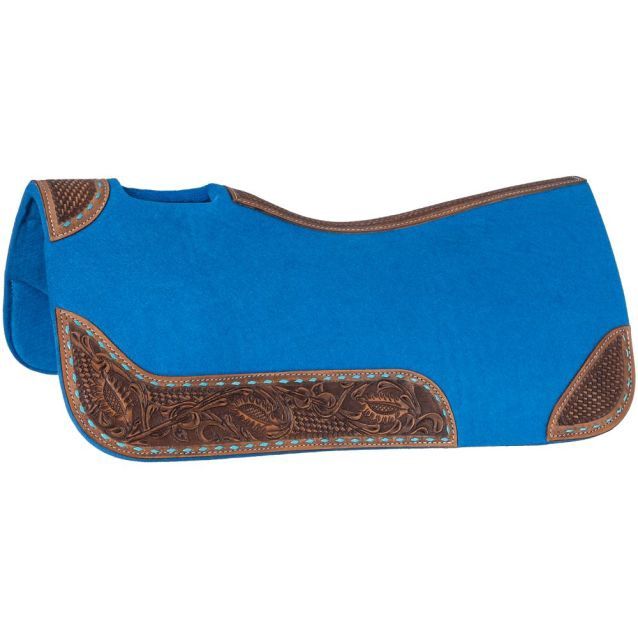 Buckstitch Barrel Saddle Pad, Color: Turquoise