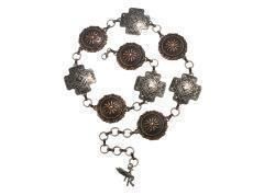 Ladies Chain Belt 2&quot; - 2 1/4&quot; Engraved Conchos