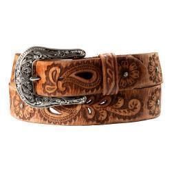 Ladies Belt 1 1/2&quot; Floral Embossed