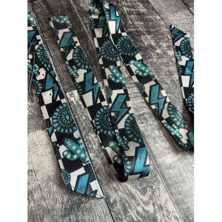 Nylon Latigo  and Off Billet Set, Color: Turquoise Glass