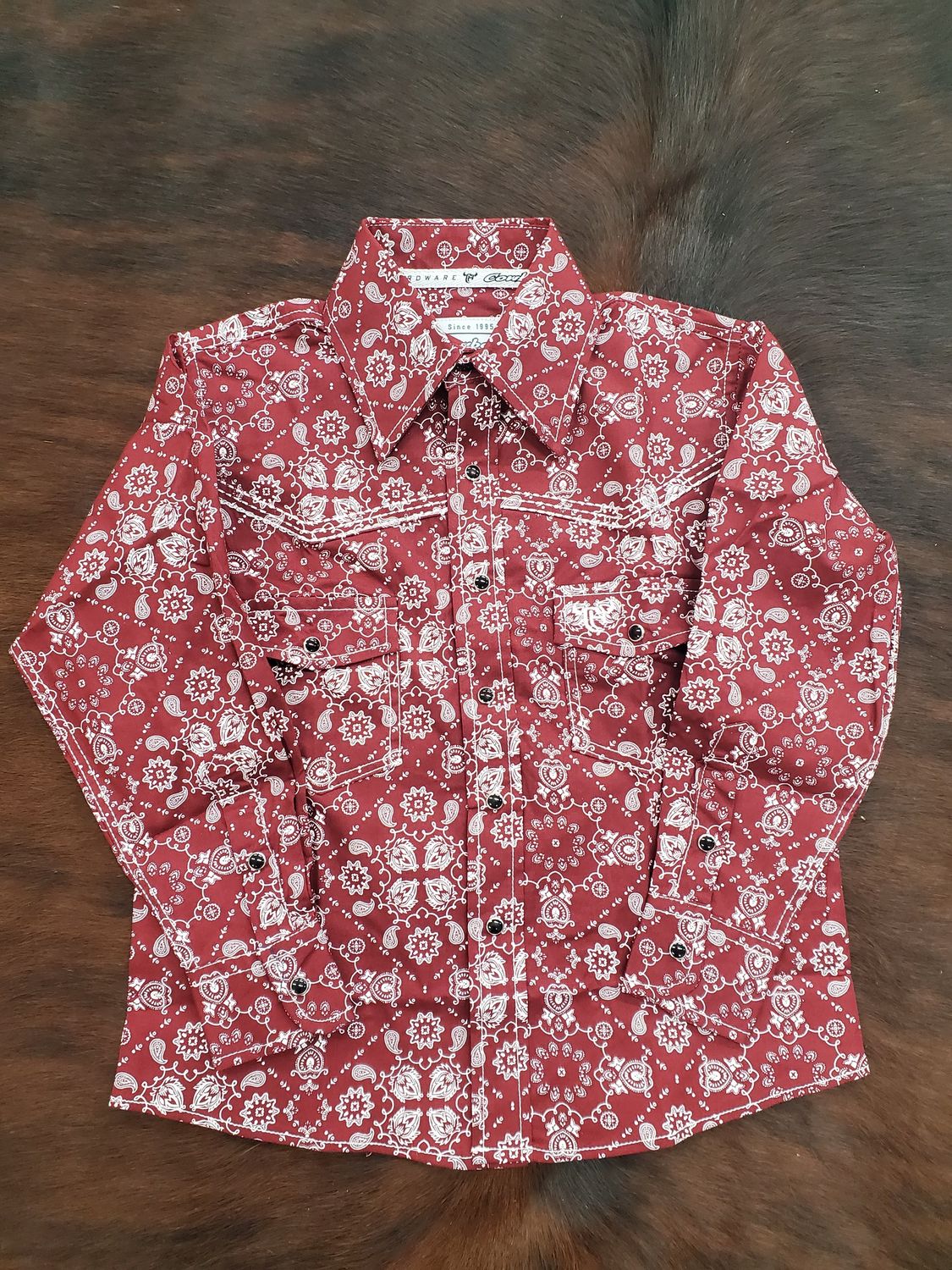 True Bandana Print Long Sleeve Snap
