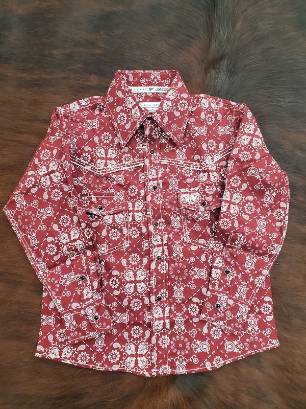True Bandana Print Long Sleeve Snap