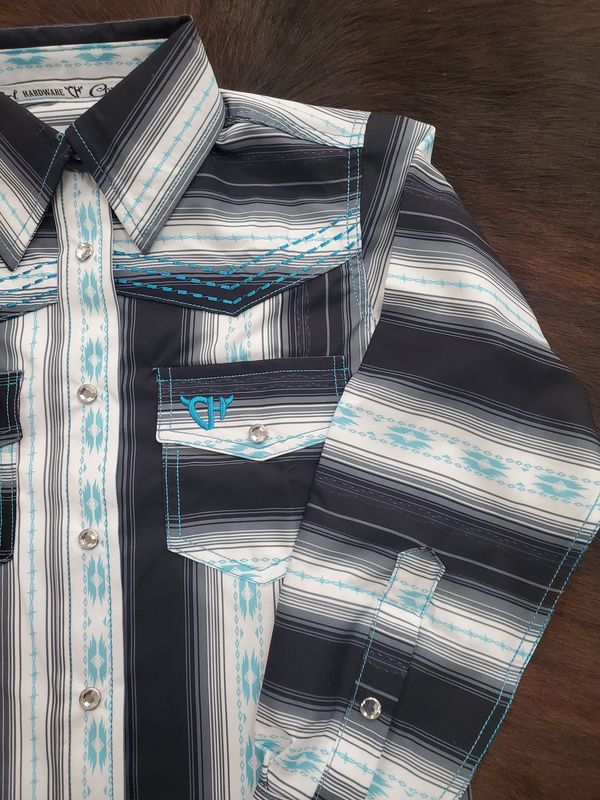 Striped Serape LS Print Snap
