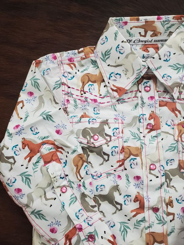 Horse Flowers LS Print Snap