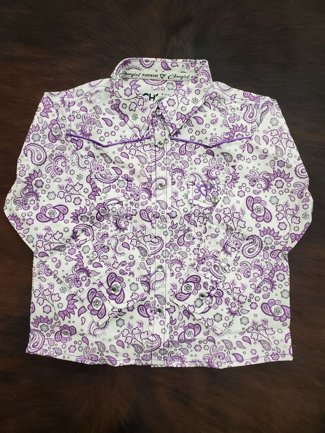 Purple Paisley LS Snap