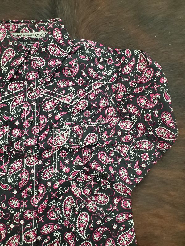 Bandana Paisley Print LS Snap