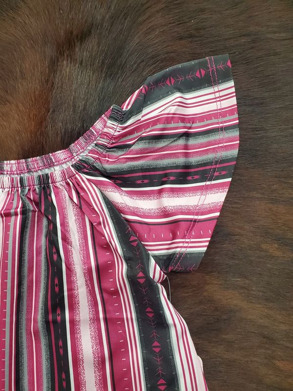 Flutter Sleeve Serape Print Top